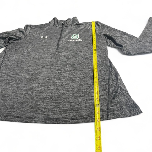 Under Armour Gray Quarter-Zip Pullover S Logo Volleyball HeatGear Loose Fit XL - Picture 10 of 13
